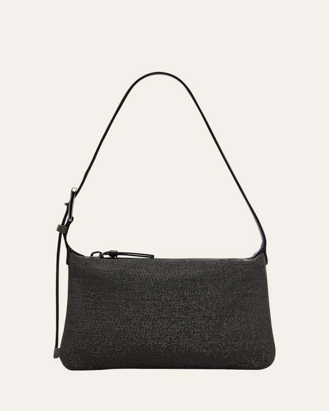 Monili Zip Leather Shoulder Bag